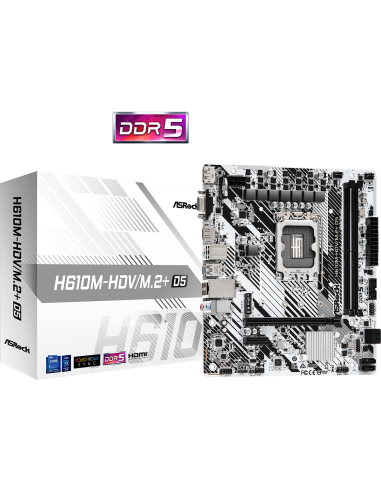 Дънна платка ASRock H610M-HDV/M.2+ D5 LGA1700 – ASROCK