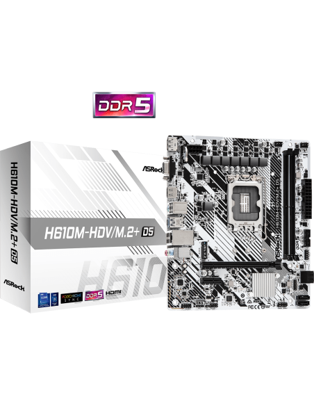 Дънна платка ASRock H610M-HDV/M.2+ D5 LGA1700 – ASROCK