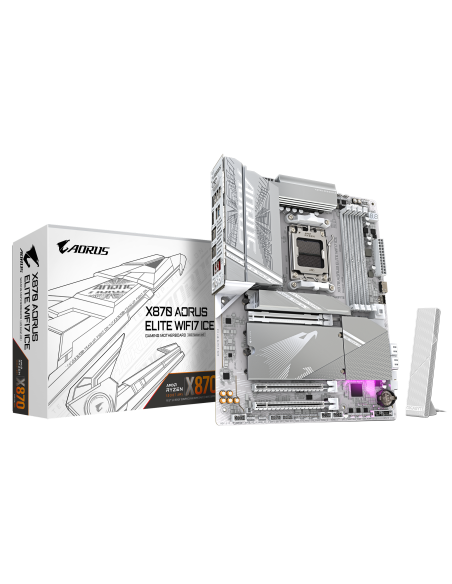 Дънна платка GIGABYTE X870 AORUS ELITE ICE WIFI 7, Socket AM5 – GIGABYTE