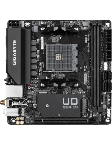 Дънна платка GIGABYTE A520I AC WIFI, Socket AM4, Mini-ITX