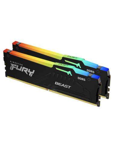Памет Kingston FURY Beast Black RGB 64GB(2x32GB) DDR5 6000MHz