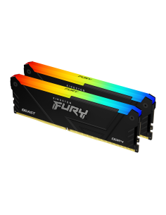 Памет Kingston FURY Beast Black RGB 32GB(2x16GB) DDR4 3200M…