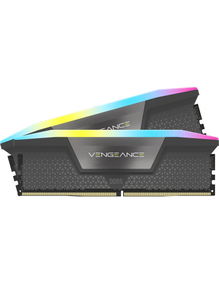 Памет Corsair Vengeance Gray RGB DDR5 64GB (2x32GB), 5600MHz, AMD EXPO & Intel XMP