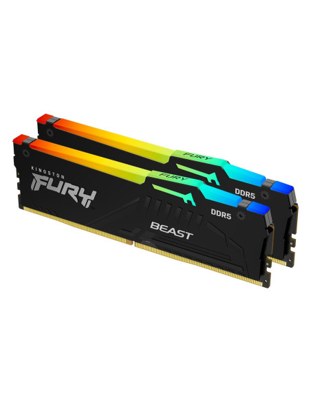 Памет Kingston FURY Beast Black RGB 16GB(2x8GB) DDR5 6000MHz CL30, AMD EXPO -KF560C30BBEAK2-16