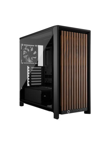 Кутия Corsair Frame 4000D Wood RS Mid-Tower - Black/Walnut