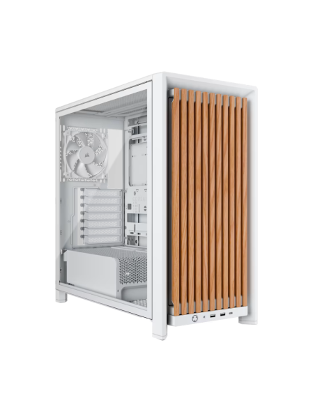 Кутия Corsair Frame 4000D Wood RS Mid-Tower - White/Oak