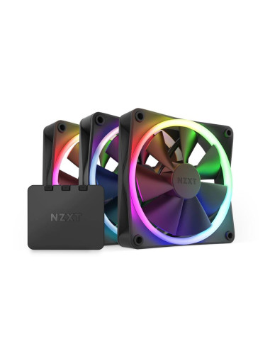 Комплект вентилатори NZXT F120 RGB Black 3 броя и NZXT RGB контролер
