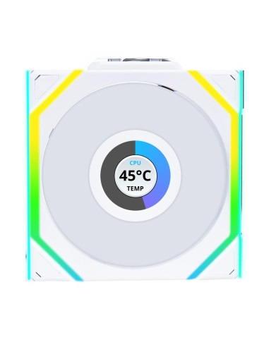 Вентилатор Lian Li UNI FAN SL Wireless LCD Reverse Blade ARGB PWM - 120 mm Бял