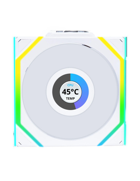 Вентилатор Lian Li UNI FAN SL Wireless LCD Reverse Blade ARGB PWM - 120 mm Бял