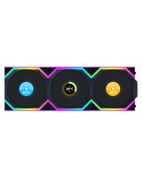 Вентилатори 3бр Lian Li UNI FAN SL Wireless LCD ARGB PWM - 120 mm Черен