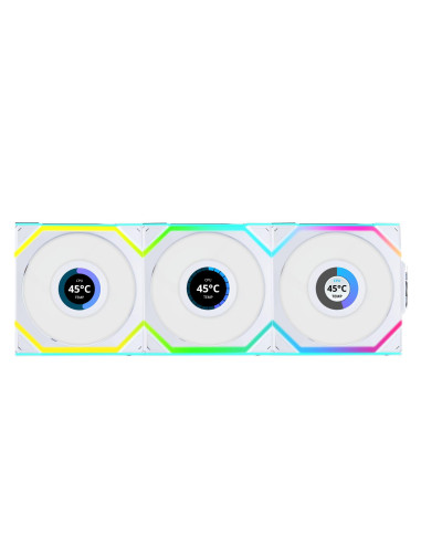 Вентилатори 3бр Lian Li UNI FAN SL Wireless LCD ARGB PWM - 120 mm Бели