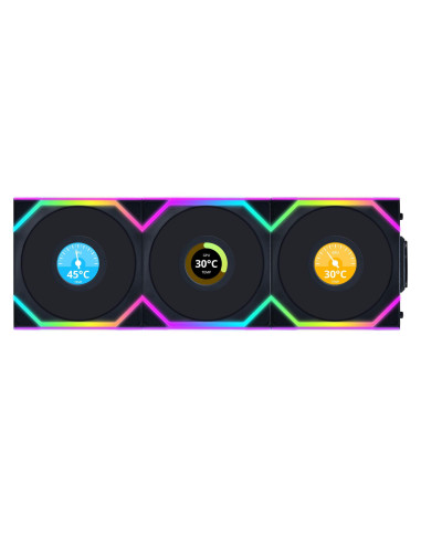 Вентилатори 3бр Lian Li UNI FAN SL Wireless LCD Reverse Blade ARGB PWM - 120 mm Черни
