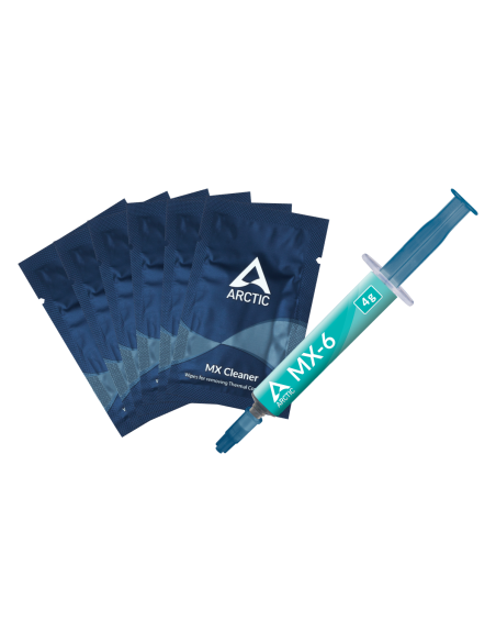 Термо паста с 6 бр почистващи кърпички ARCTIC MX-6, 4g, Сив