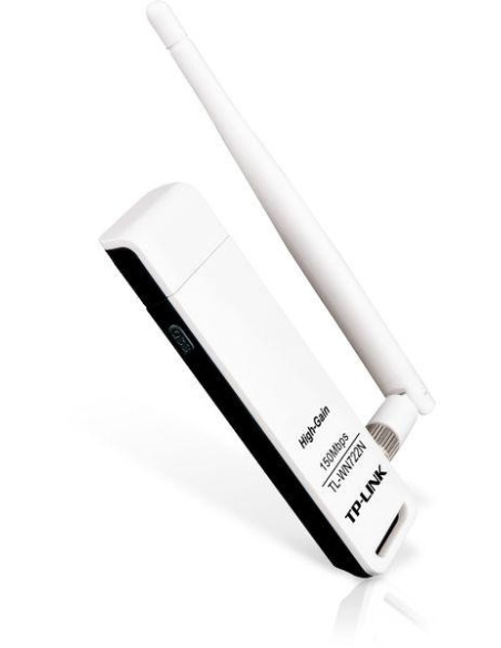 Безжичен адаптер TP LINK TL-WN722N, USB, 2T2R, 2.4Ghz, 802.11n/g/b