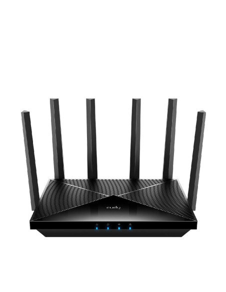 Безжичен рутер Cudy BE6500 2.5Ghz Gigabit Dual Band Wi-Fi 7, 1x1Gbps WAN порт,4x10/100/1000, 6x5dBi антени, черен