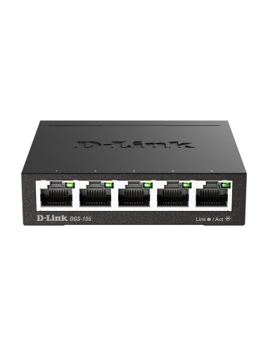 Суич D-Link DGS-105/E, 5 портов, 10/100/1000, Gigabi, метален корпус
