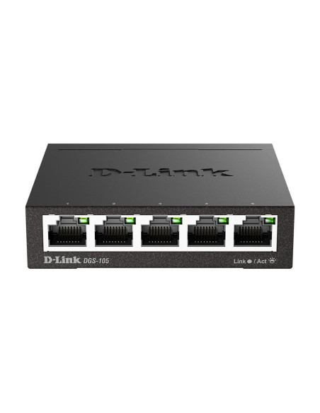 Суич D-Link DGS-105/E, 5 портов, 10/100/1000, Gigabi, метален корпус