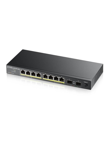 Суич ZYXEL GS1100-10HP, 8-портов, Gigabit, PoE, 2xSFP