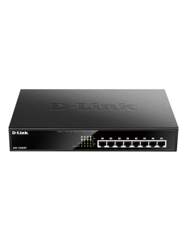 Суич D-Link DGS-1008MP, 8 портов PoE 10/100/1000 Gigabit, неуправляем десктоп суич