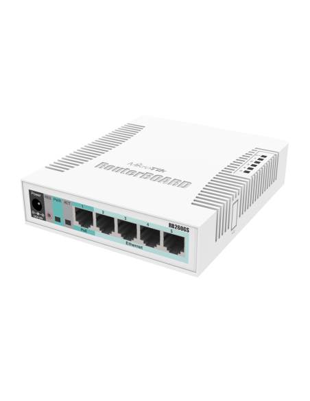 Суич MikroTik RB260GS CSS106-5G-1SR2, 10/100/1000Mbit, 128 KB, PoE, SwOS