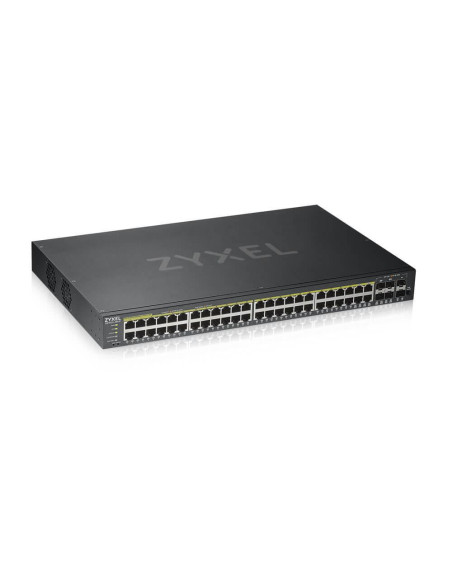 Суич ZYXEL GS1920-48HP, 44х GbE порта, 4х Combo порта SFP/RJ-45, Управляем, Монтаж в шкаф