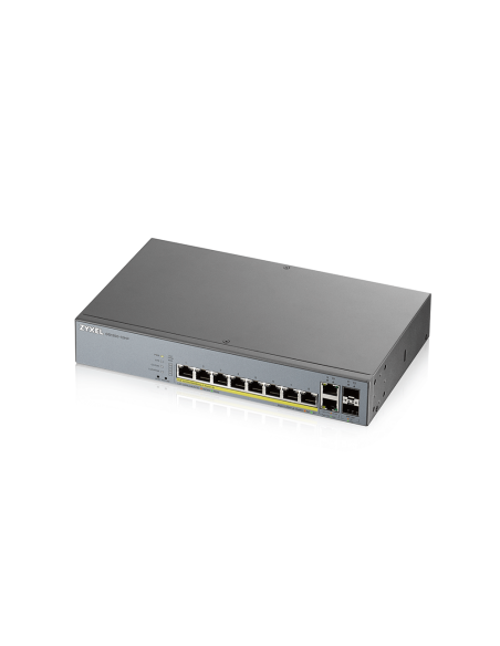 Суич ZyXEL GS1350-12HP, 12-портов, Gigabit, Управляем, PoE 130W