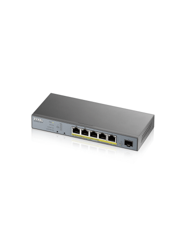 Суич ZyXEL GS1350-6HP, 6-портов, Gigabit, Управляем, PoE 60W