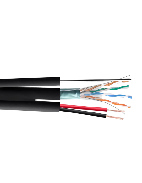 FTP/M Cat5e 24AWG Cu + 2x0,75mm CCA захранващи проводници