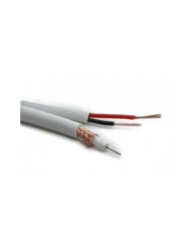 Коаксиален кабел RG59 CU + 2x0,50mm CU БЯЛ
