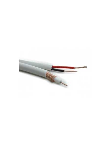 Коаксиален кабел RG59 CU + 2x0,50mm CU БЯЛ