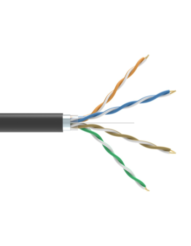 FTP CAT5e 24AWG CU, UV защитена PE външна изолация, ETL сертифициран - черен