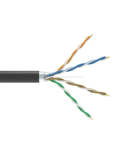 FTP CAT5e 24AWG CU, UV защитена PE външна изолация, ETL сертифициран - черен