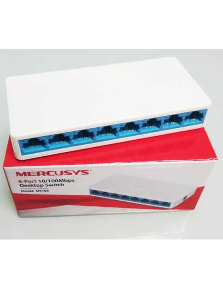Суич Mercusys MS108, 8-порта 10/100Mbps + ЗАХРАНВАНЕ