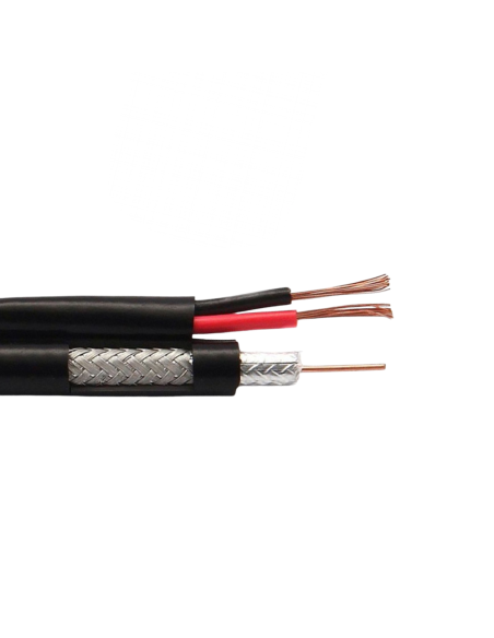 Коаксиален кабел RG59 CU + 2x0,50mm CU - ЧЕРЕН