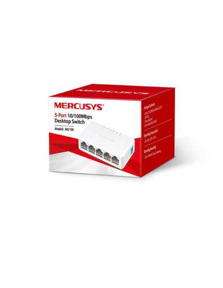 Суич Mercusys MS108, 5-порта 10/100Mbps + ЗАХРАНВАНЕ