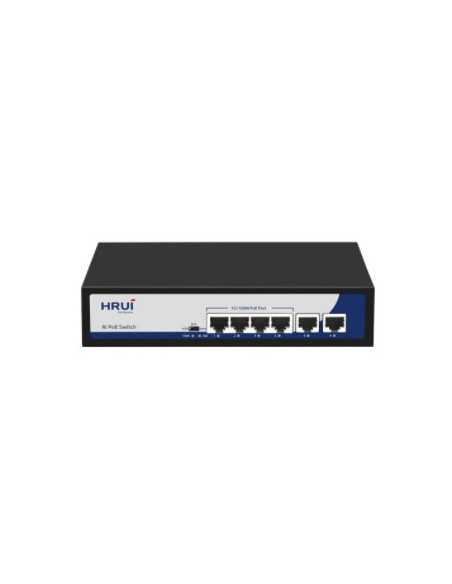 Security CCTV POE Суич 10/100, 4 Ports + 2 UPLINK X 100Mbit, 1.2Gbps, IEEE802.3af/at, 52V/1.25A, 250m