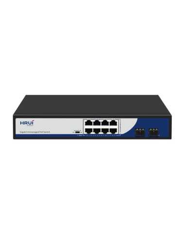 POE Суич 10/100/1000, 8 Ports + 2 SFP UPLINK Ports, 20Gbps, IEEE802.3af/at, 220VAC