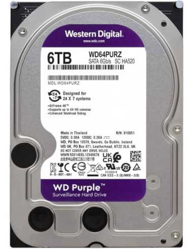Твърд диск WD Western Digital WD64PURZ, 3.5", 6TB, 5400RPM