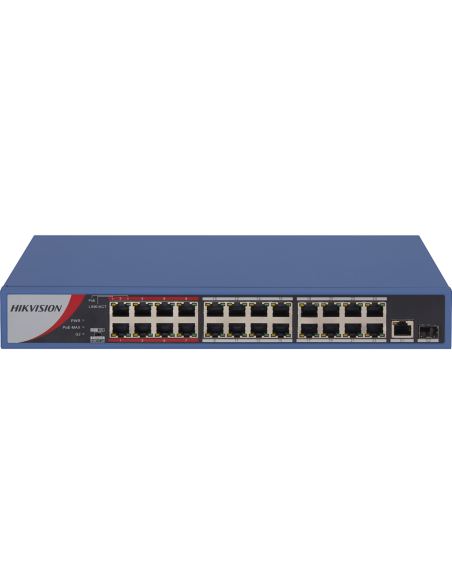 PoE Суич HikVision DS-3E0326P-E/M(B), 100Mb, 250W, 24+1p+1SFP