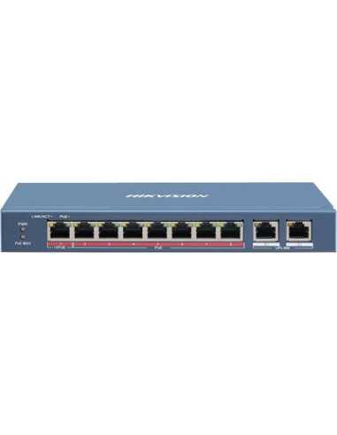 PoE Суич HikVision DS-3E1310HP-EI, 100Mb, 110W, 8+2p