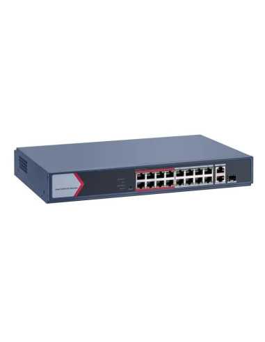 PoE Суич HIkVision DS-3E1318P-EI/M, 16x100Mbit+1Ggbit Combo +1Ggbit RJ45