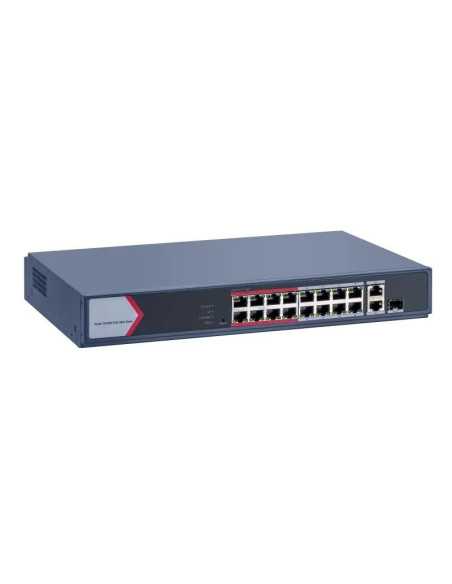 PoE Суич HIkVision DS-3E1318P-EI/M, 16x100Mbit+1Ggbit Combo +1Ggbit RJ45