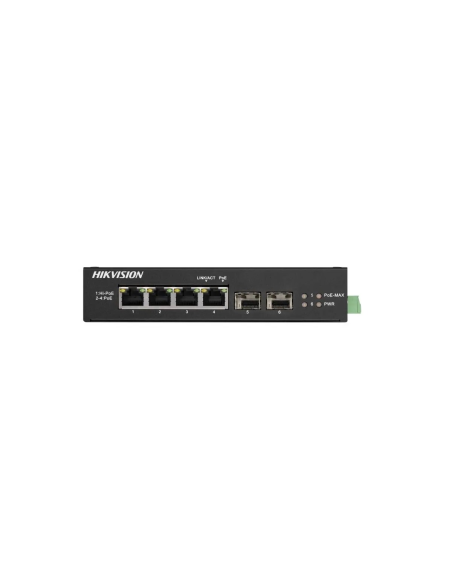 PoE Суич HikVision DS-3T0506HP-E/HS 4 Port Gigabit Unmanaged Harsh POE