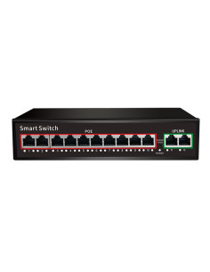 PoE Суич 10/100, 10 ports + 2 Uplink x 100Mbit, 2.4Gbps IEEE802.3af/at
