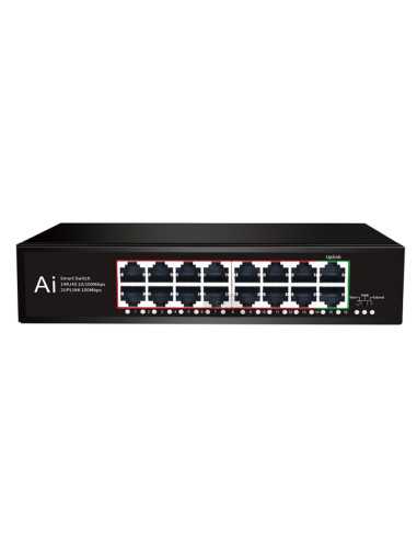 PoE Суич 10/100, 14 ports + 2 Uplink x 100Mbit, 3.2Gbps IEEE802.3af/at, 200W, 250m