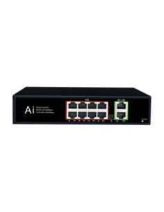 PoE Суич 10/100, 8 ports + 2 Uplink x 1000Mbit, 5.6Gbps IEEE802.3af/at