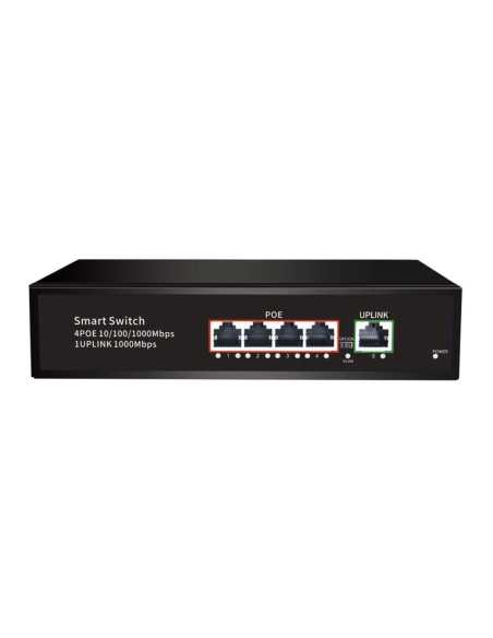 PoE Gigabit Суич 10/100/1000, 4 ports + 1 Uplink x 1000Mbit, 10Gbps IEEE802.3af/at, 65W, 250m