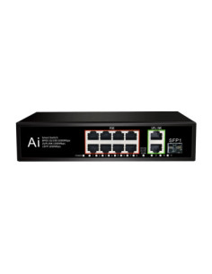 PoE Gigabit Суич 10/100/1000, 8 ports + 2 Uplink x 1000Mbit, +1 SFP, 2