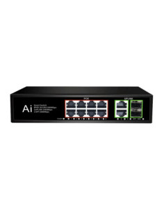 PoE Gigabit Суич 10/100/1000, 8 ports + 2 Uplink x 1000Mbit, +2 SFP, 2