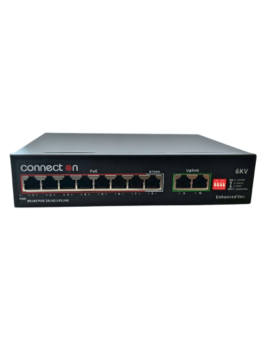 Hi-PoE Суич 10/100, 8 ports + 2 Uplink, 2.0Gbps IEEE802.3af/at, 120W, 250m